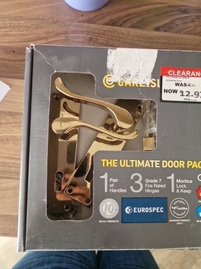 2 sets of brass door handles