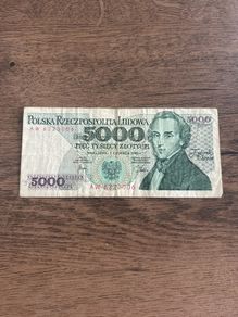 Poland 5000 Zlotych Banknote  1982 Issue  Polish Peoples Republic  High Denomination