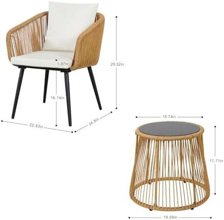3 Piece Outdoor Patio Furniture Set