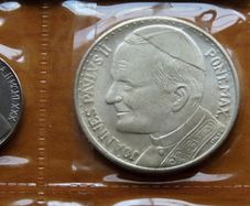 Pope John Paul II Vintage Vatican coins & silver or silver plate? medal collection