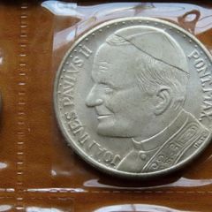 Pope John Paul II Vintage Vatican coins & silver or silver plate? medal collection