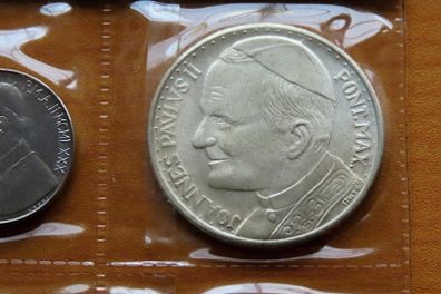 Pope John Paul II Vintage Vatican coins & silver or silver plate? medal collection