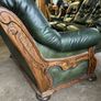 green leather 2 seater Image 2