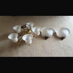 Centre light and two matching wall lights