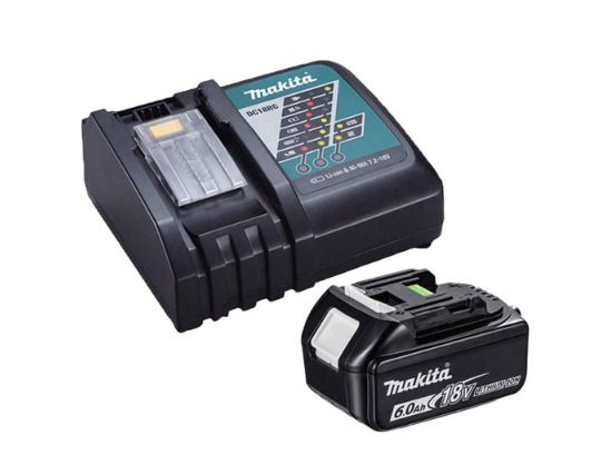 Makita DC18RC 18V LXT Fast Charger with 1 x BL1860 6Ah Battery