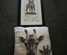Giraffe Painting & Cushion