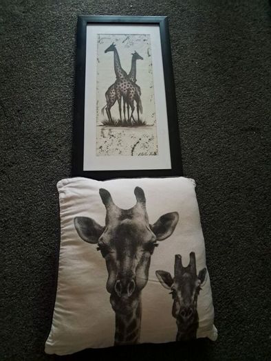 Giraffe Painting & Cushion