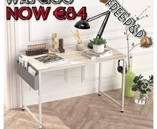 NEW SALE | Writing Computer Desk, Office Work Desk for student and worker, Laptop Table with Storage Bag and Headphone Hook,Modern Simple Style Desks for Bedroom, Home, Office(100x50x75cm)
