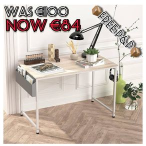 NEW SALE | Writing Computer Desk, Office Work Desk for student and worker, Laptop Table with Storage Bag and Headphone Hook,Modern Simple Style Desks for Bedroom, Home, Office(100x50x75cm)