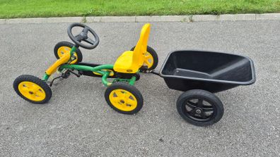 BERG Buddy John Deere Go Kart + BERG Trailer
