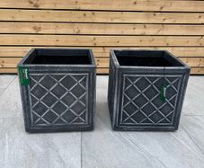 38cm Square Planter Lead Effect