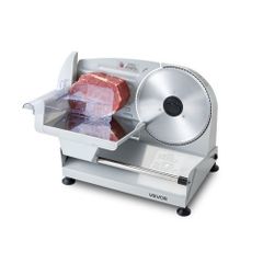 Meat Slicer, Electric Deli Slicer with 190mm SUS420 Blade & 0-15mm Adjustable Thickness, 200W Home Food-Slicer for Frozen Meat, Ham, Baguett, Steak