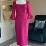 Brand-new Fuchsia Pink Pencil Dress with Bell sleeves from The Pretty Dress Company Image 5