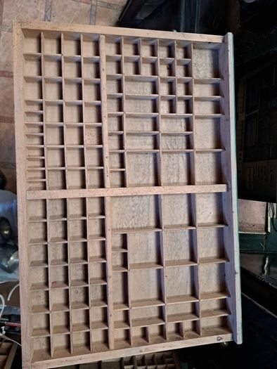 Vintage Wooden Printers Tray