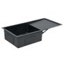 Handmade Kitchen Sink with Strainer Black Stainless Steel Image 4