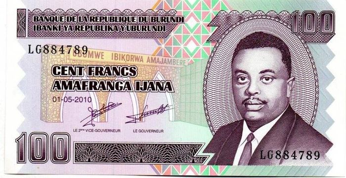 Burundi 100 Francs Note 2010