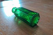 Antique Miniature Green Glass Poison Bottle. Victorian 1/2 oz Size (70mm) NOT TO BE TAKEN.