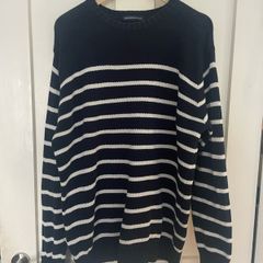 Brandy Melville Navy & White Striped Brianna Sweater