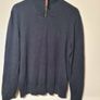 mens FAT FACE jumper sweater top quarter zip navy cotton cashmere blend Size medium Image 9