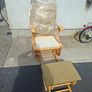 Wooden rocking chair and rocking footstool Image 2