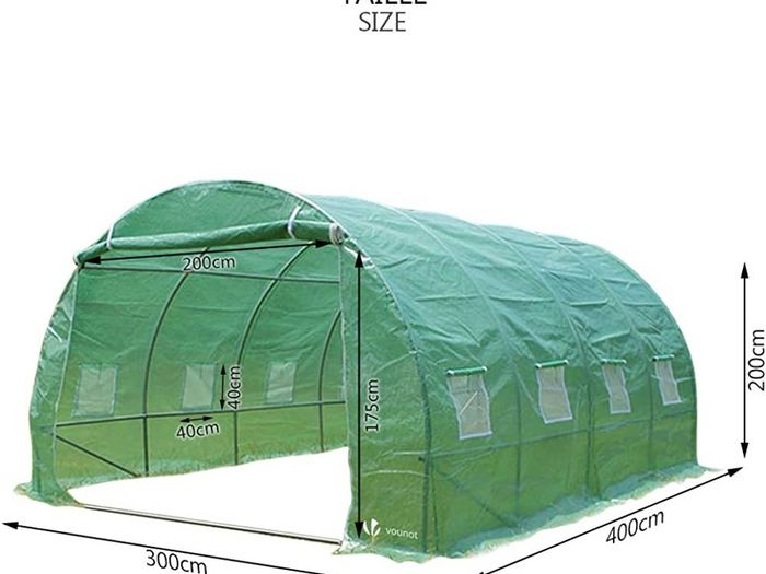 Polytunnel Greenhouse 4x3x2m 12m SquaredPoly Tunnels Gardening Walk In Pollytunnel Tent with Steel Frame (FREE POSTAGE)