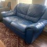 Blue Leather Sofa - 2 Seater Image 5