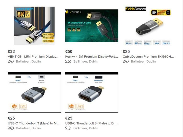 Premium 8K Display/Video Cables & Adapters (Brand New/Warranty)