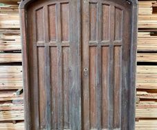 Antique Double Oak Door with Frame
