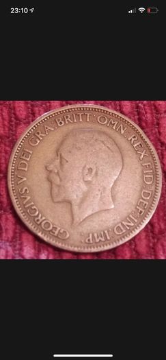 1929 King George V Half Penny Coin