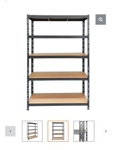 5 Shelf MDF & Steel Shelving unit (H)1800mm (W)1200mm (D)400mm