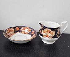 Rare Royal Albert "Heirloom" Milk Jug and Fruit Bowl