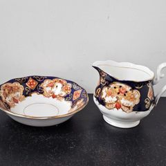 Rare Royal Albert "Heirloom" Milk Jug and Fruit Bowl