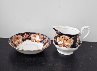 Rare Royal Albert "Heirloom" Milk Jug and Fruit Bowl