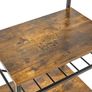 Kitchen Baker's Rack  Microwave Oven Stand with Storage Shelves, Industrial Coffee Bar Station, with Adjustable Wine Holders and S hooks, Metal Frame, Rustic Brown, 59 40 143CM, HBR001H Image 6