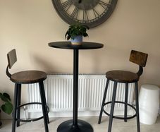 2 bar stool and table
