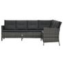4 Piece Garden Lounge Set with Cushions Poly Rattan Grey Image 3