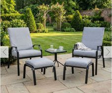Reclining Lounger Bistro Set with Ottoman, Very Comfortable