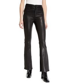 Ralph Lauren Lambskin leather boot cut pants size UK8 EU36 Mint condition