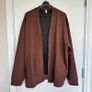 Mens Brown Oversized Zip Cardigan Jacket Image 2