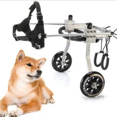 Pet Dog Wheelchair Hind Legs Rehabilitation Aid, Medium Size, 2 Wheels Adjustable, Light weight Aluminum, for Aging, Disable, Injured, Arthritis, Weak Dog/Cat