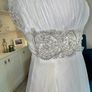 Beautiful One shoulder Ivory/Cream Debs Dress with Rhinestone embellishments design from Elliott Chambers Image 10
