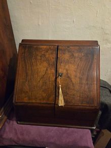 Antique Victorian Walnut Stationery Box