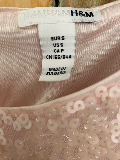 H&M baby pink sequinned mini dress