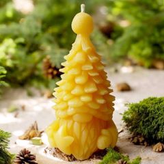 Beeswax Gnome candle | Gnome with Christmas tree hat | Non-toxic & Eco-Friendly | Natural Eco-Friendly Holiday Decor | Rustic Winter Gift