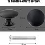24Pcs Round Cabinet Knobs, 30mm Matted Black Mushroom Drawer Knobs Door Pull Handle for Single Hole Cupboard Wardrobe Furniture - with 24Pcs Screws (FREE POSTAGE) Image 7