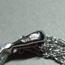 Vintage 9ct White Gold Pear CZ Pendant Necklace Fully Hallmarked Dublin 40cm Image 3