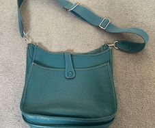 HERMES Evelyn inspired teal leather bag
