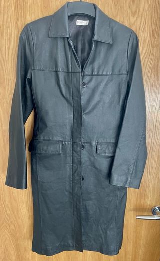 Real genuine leather coat jacket black size S