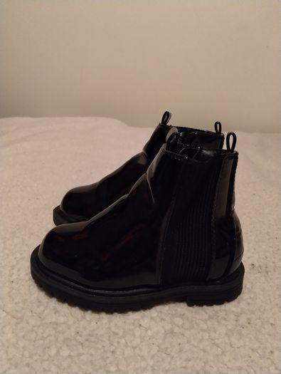 River Island Black Patent Chelsea Boots