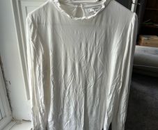 White Ruffle Blouse / Size S